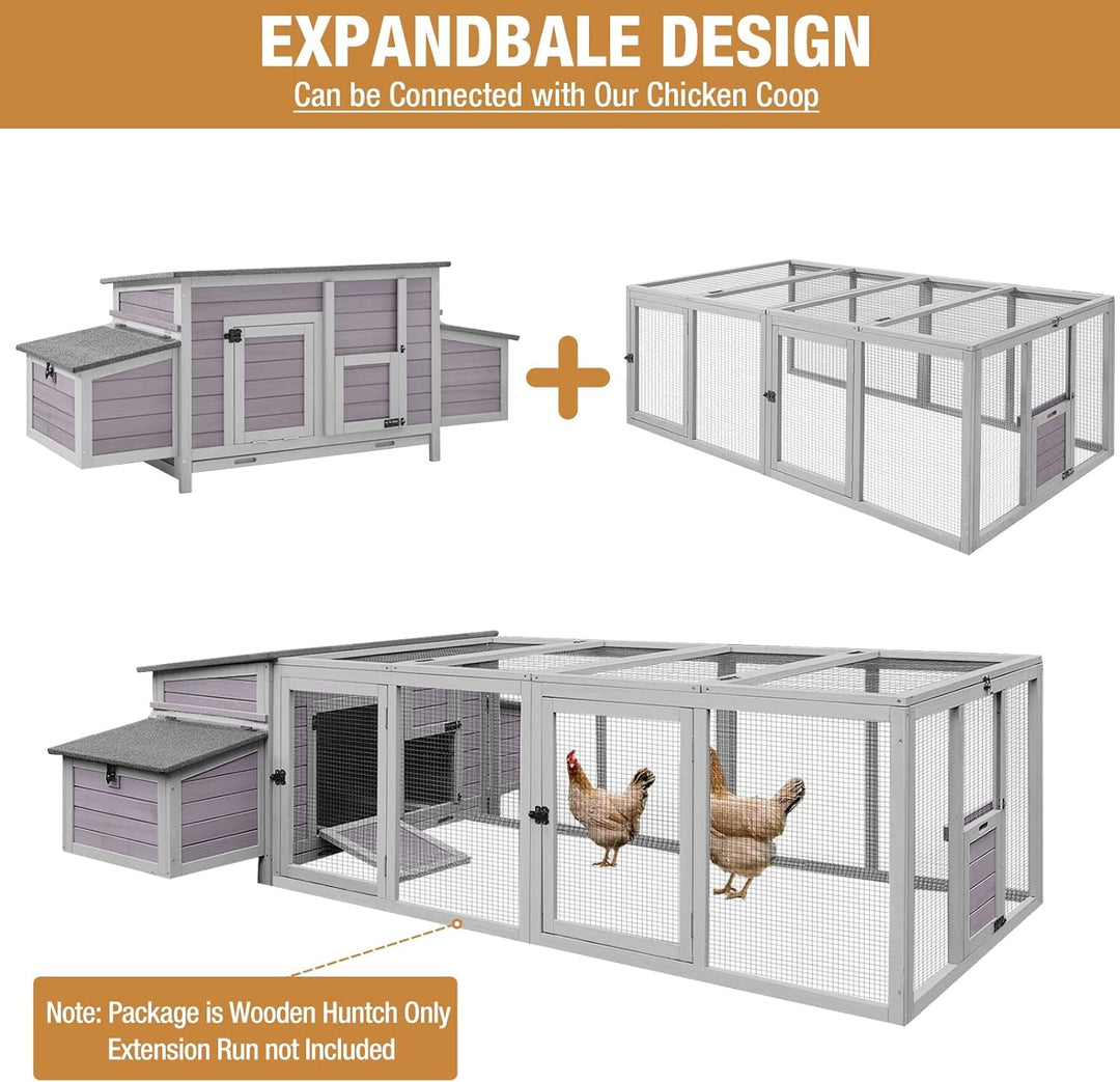 BUTINGLALE Chicken Coop Outdoor Wooden Hen House with Nesting Box Poultry Cage with 2 Perches,2 Large Front Doors AIR69-J