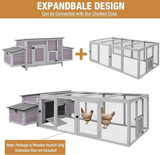 BUTINGLALE Chicken Coop Outdoor Wooden Hen House with Nesting Box Poultry Cage with 2 Perches,2 Large Front Doors AIR69-J