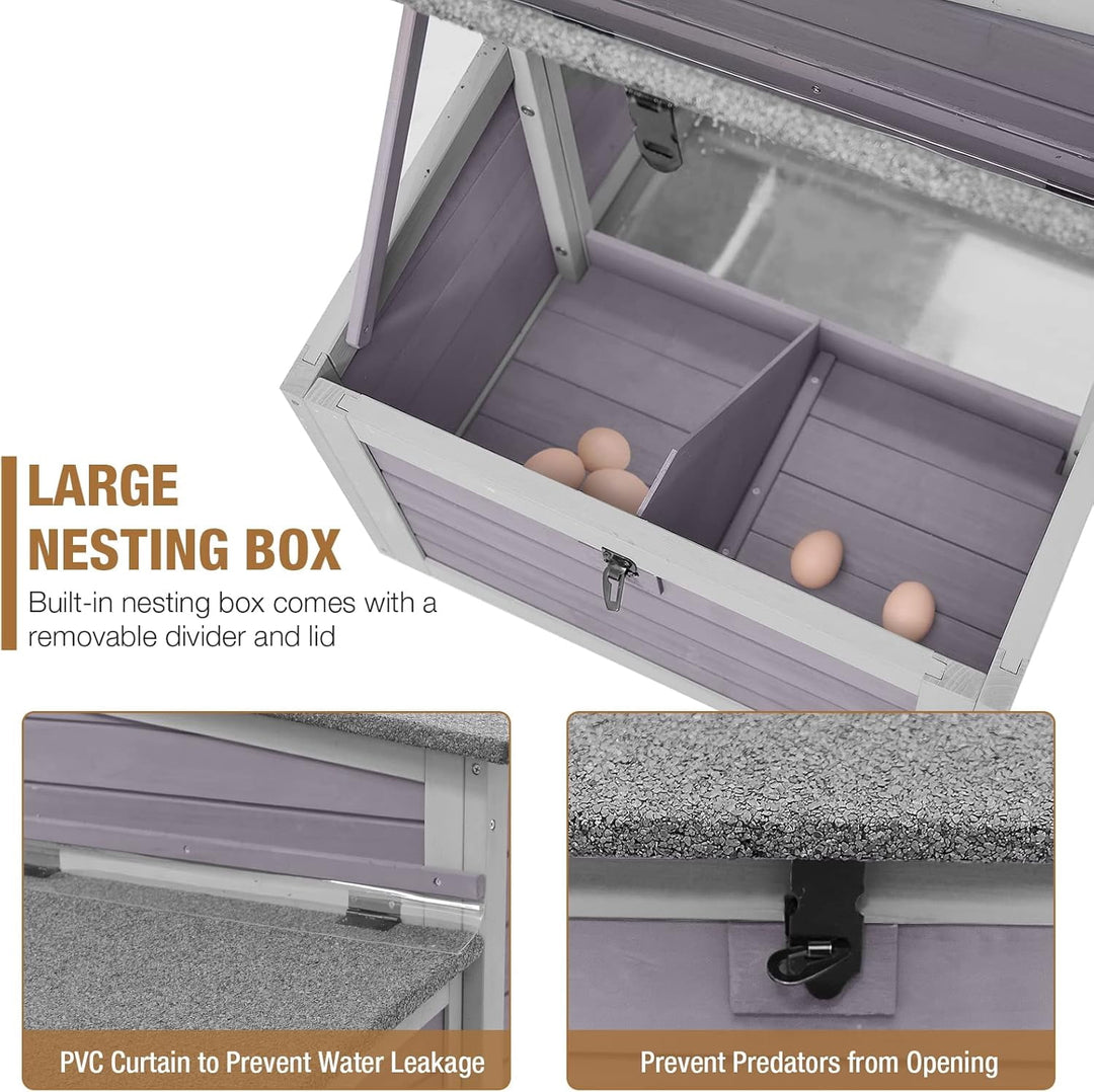MEDEHOO Chicken Coop 103" Large Duck Coop with Run Outdoor Chicken House with Nesting Box, 4-6 Chickens AIR045-M-WM