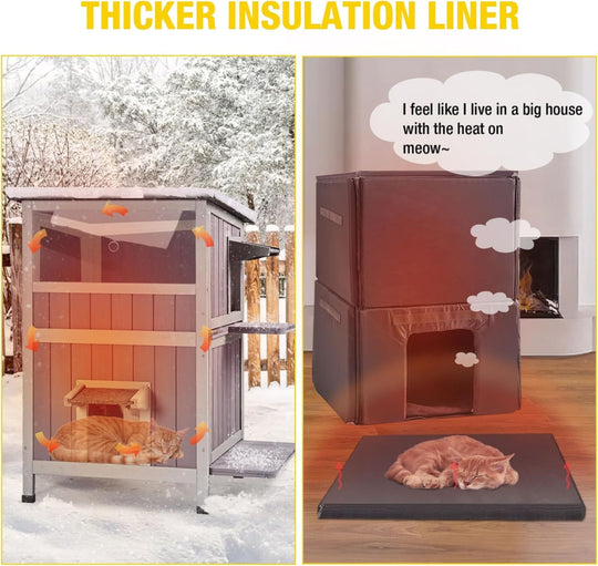 MEDEHOO Insulated Cat House Outdoor Feral Cat Shelter for Winter Weatherproof AIR14-IN-WM