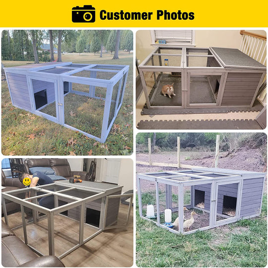 MEDEHOO Wooden Chicken Coop with Run Rabbit Hutch Bunny Cage for Small Animals Indoor