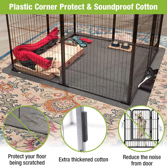 MEDEHOO Dog Playpen Indoor Dog Pen Outdoor Puppy Fence 8 Panels Pet Playpen with Doors for Large/Medium/Small Dogs,8 Panels,31 Inch