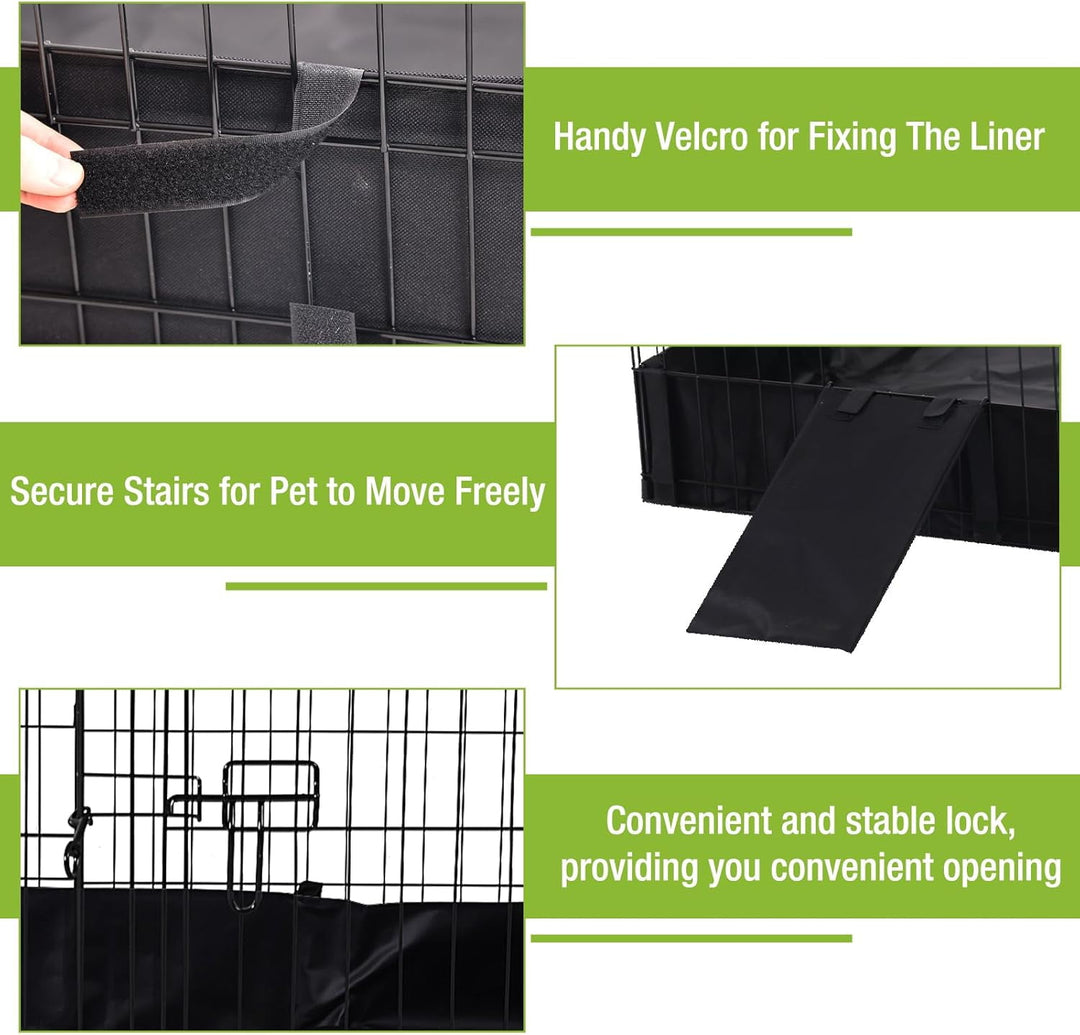MEDEHOO Pet Playpen for Small Animal, Rabbit Cage with Waterproof Liner for Indoor &amp; Outdoor Use (Playpen Only) AIR71-06-WM