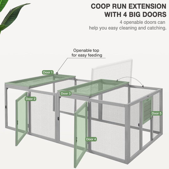 MEDEHOO Large Chicken Coop Run Extension-Durable Chicken Enclosure for Chicks, Ducks, Rabbits(20.73 Ft²) AIR60-WM2-67