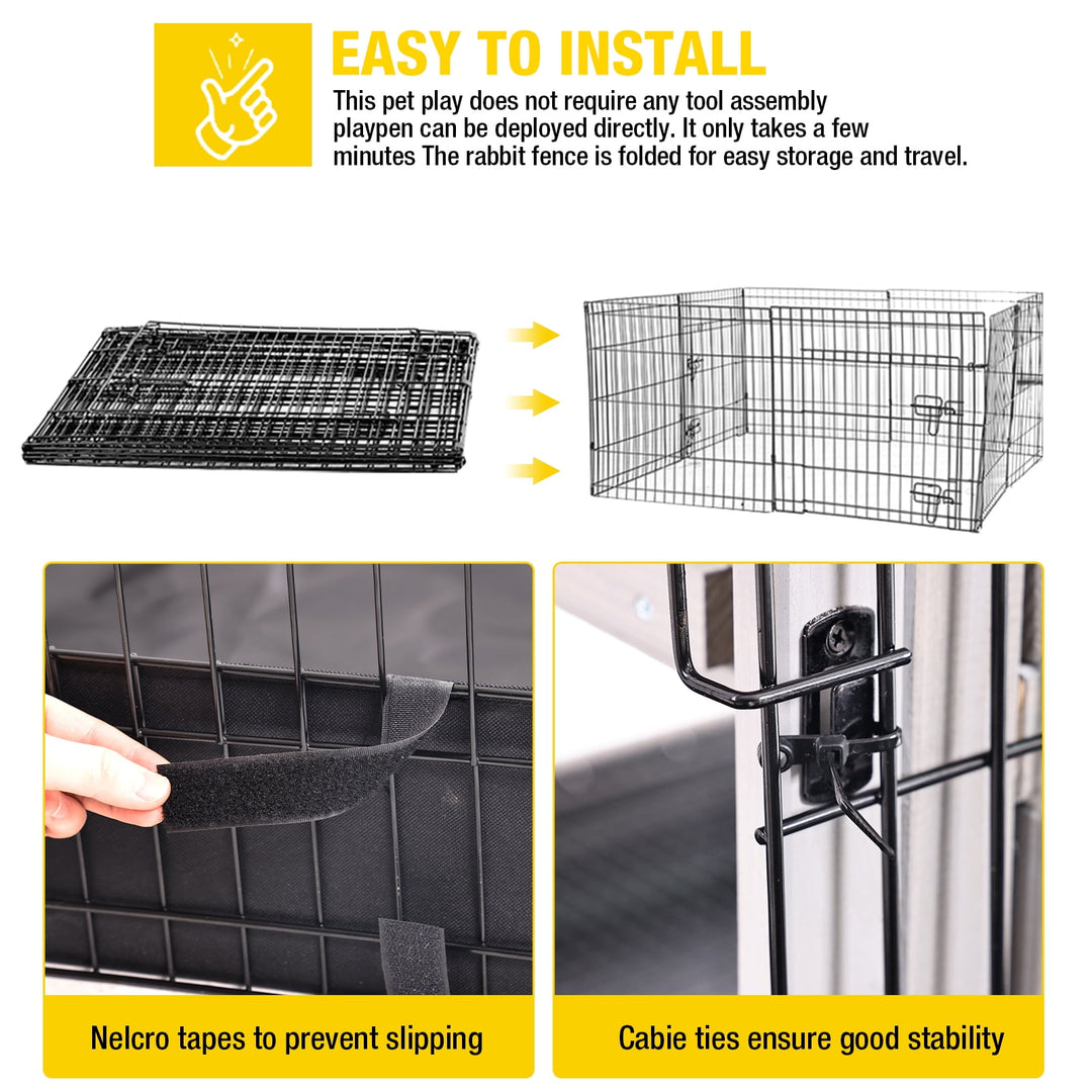 MEDEHOO Pet Playpen Rabbit Hutch Bunny Cage Extension, Indoor Small Animal Playpen Enclosure, Waterproof