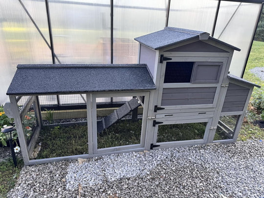 MEDEHOO 80" Mobile Chicken Coop with Wheels - Weatherproof Wooden Hen House, Outdoor Poultry Cage &amp; Nesting Box Run, Expandable Design Chicken Coop-AIR61-MA