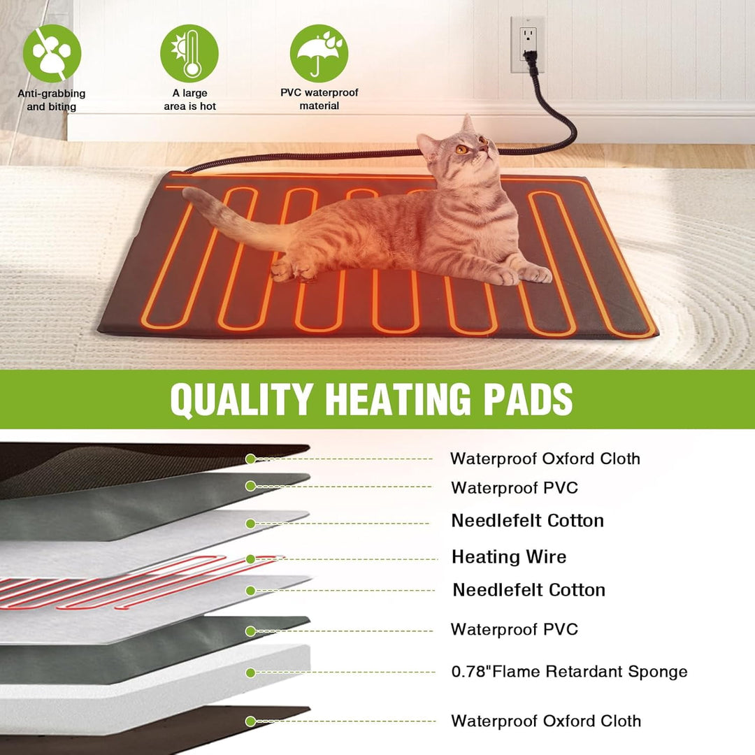 MEDEHOO Heated Cat House 2-Level Large Outdoor Cat House Insulated Weatherproof Feral Cat Shelter with 2 Heating Pads, Insulated All-Round Thermal Liner, Large Porch, 3 Escape Doors for 1-6 Cats