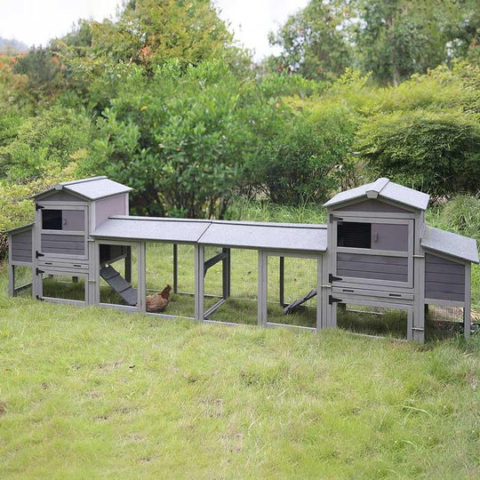 MEDEHOO 80" Mobile Chicken Coop with Wheels - Weatherproof Wooden Hen House, Outdoor Poultry Cage &amp; Nesting Box Run, Expandable Design Chicken Coop-AIR61-MA
