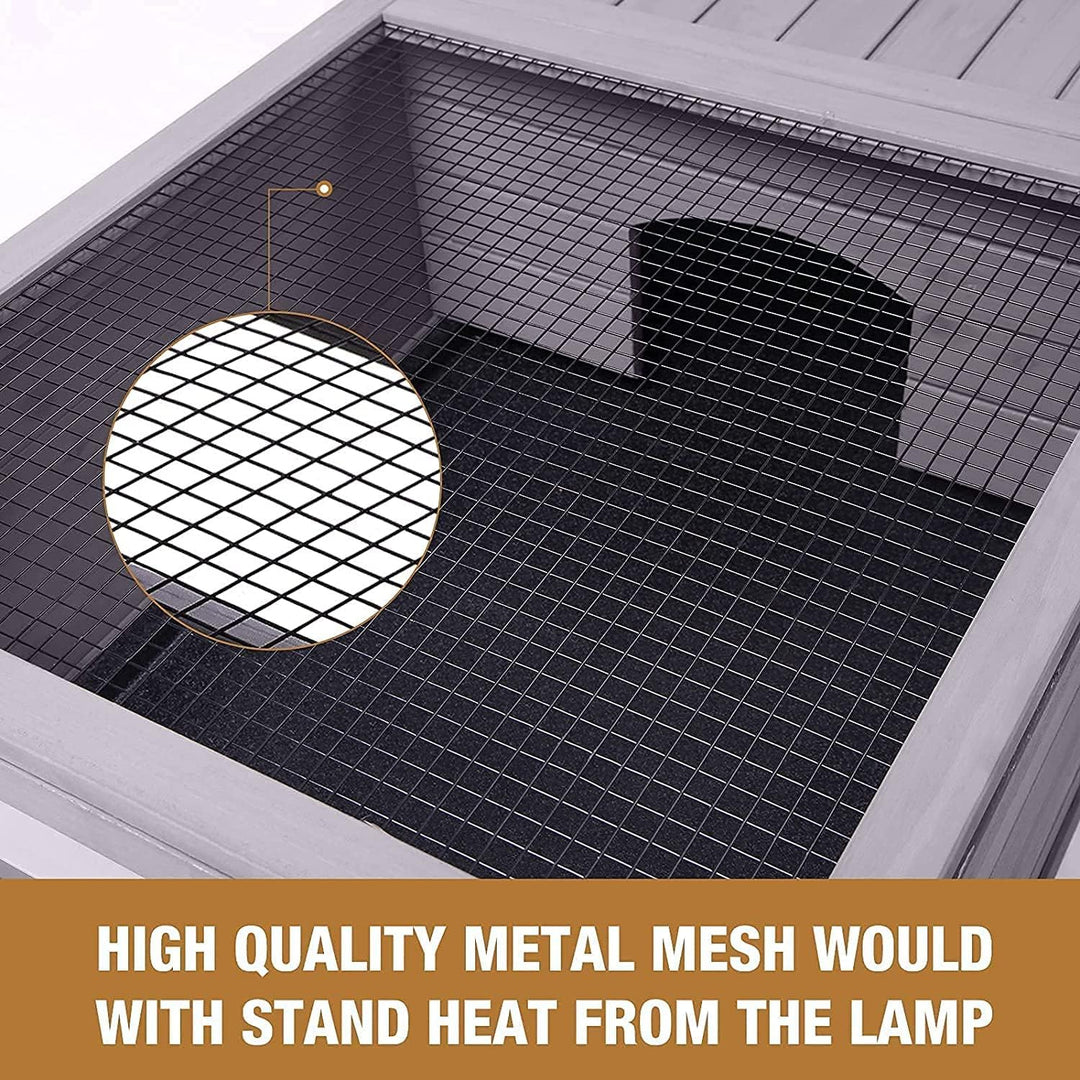 MEDEHOO Tortoise Habitat Turtle Enclosure,Large Wooden Reptile Cage with Detachable Legs,Indoor Outdoor Turtle Box for Small Animals AIR70-00J-WM
