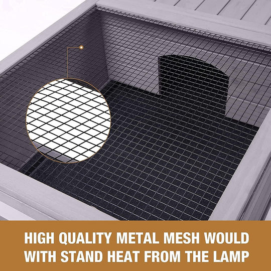 MEDEHOO Tortoise Habitat Turtle Enclosure,Large Wooden Reptile Cage with Detachable Legs,Indoor Outdoor Turtle Box for Small Animals AIR70-00J-WM