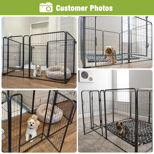 Dog Playpen Indoor &amp; Outdoor Foldable Metal Pet Exercise Fence Pen with Door Gate,Dog Kennels for Small/Medium/Puppy Dogs,Rabbits (8 Panels, 39 Inch)