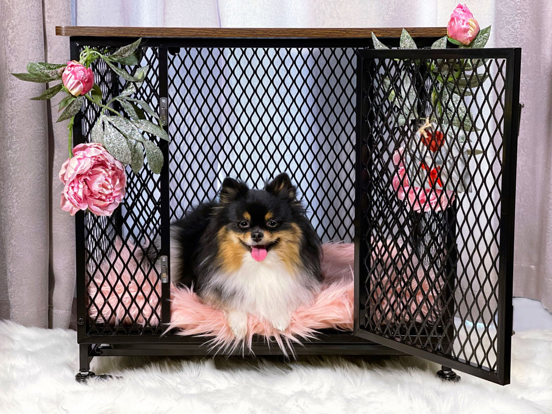 MEDEHOO Dog Crate Furniture Wooden Dog House Small Medium Large Dogs with Cushion Tray