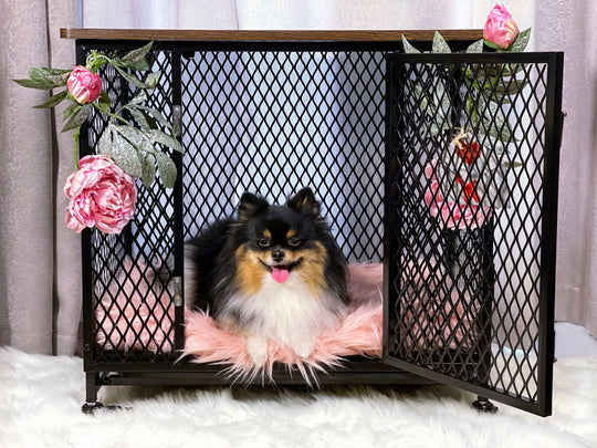 MEDEHOO Dog Crate Furniture Wooden Dog House Small Medium Large Dogs with Cushion Tray