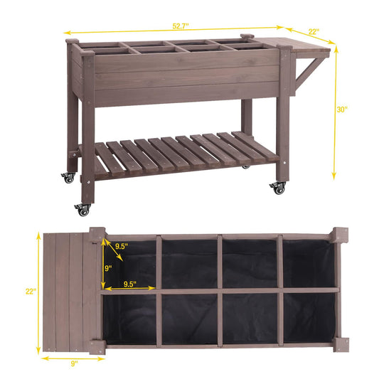 MEDEHOO Raised Garden Bed Elevated Wood Planter Box Stand Outdoor Garden Kit GUT02-WM
