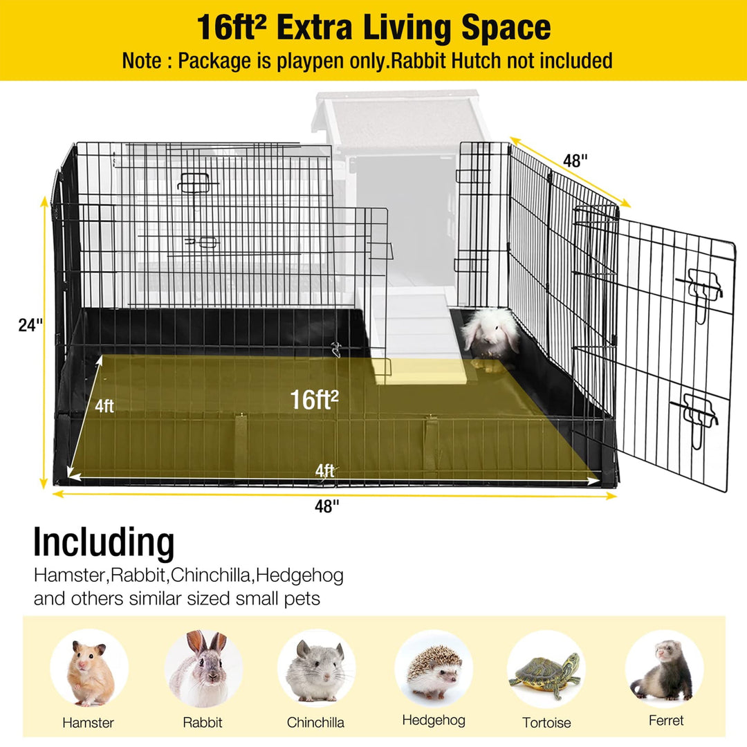 MEDEHOO Pet Playpen Small Animal Playpen for Rabbits Hamsters Guinea Pigs Cage Exercise Pen