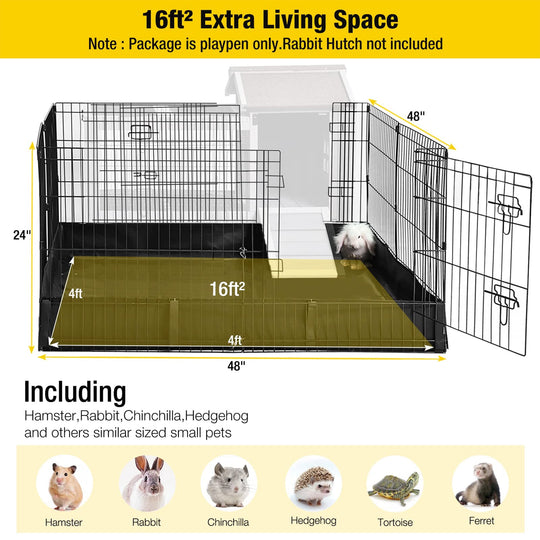 MEDEHOO Pet Playpen Small Animal Playpen for Rabbits Hamsters Guinea Pigs Cage Exercise Pen