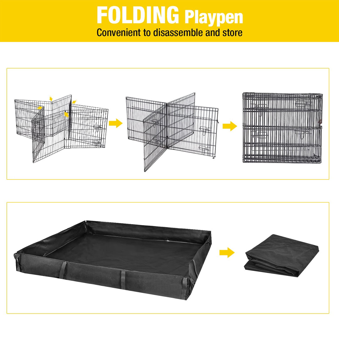 MEDEHOO Pet Playpen, Small Animal Playpen for Rabbits Hamsters Guinea Pigs Cage Exercise Pen and Enclosure Waterproof
