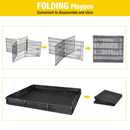 MEDEHOO Pet Playpen, Small Animal Playpen for Rabbits Hamsters Guinea Pigs Cage Exercise Pen and Enclosure Waterproof