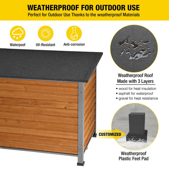MEDEHOO Wooden Dog House Anti-chewing Kennels for Outdoor &amp; Indoor, Browm, Medium