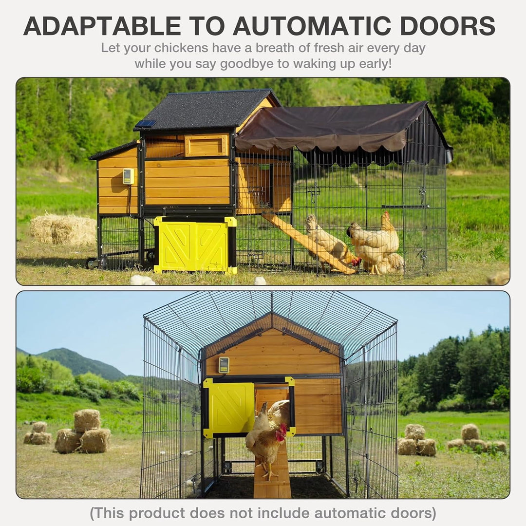 Ultimate Chicken Coop with Wheels - Spacious 85" Metal Frame Chicken House with Nesting Box and Leakproof Pull-on Tray - Chicken Tractor Portable &amp; Waterproof, Perfect for Chickens! AIR7006-L