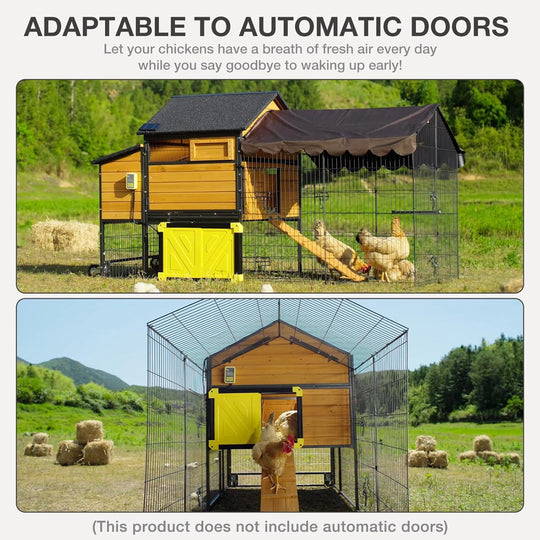 Ultimate Chicken Coop with Wheels - Spacious 85" Metal Frame Chicken House with Nesting Box and Leakproof Pull-on Tray - Chicken Tractor Portable &amp; Waterproof, Perfect for Chickens! AIR7006-L