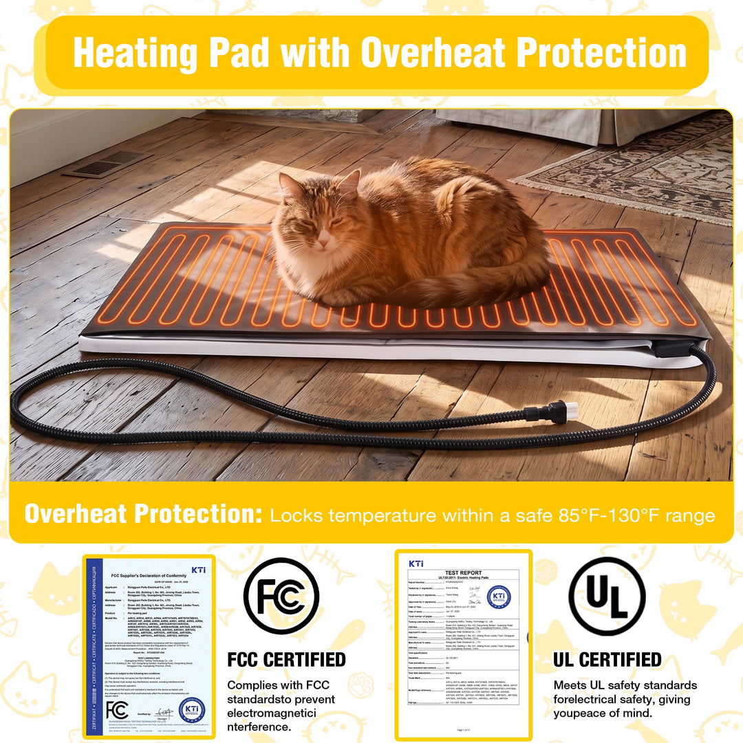 MEDEHOO Heated Cat House with Heating Pad &amp; Insulated Liner for Winter with Heater and Insulated Liner Two Story AIR14-IN-HP-PD