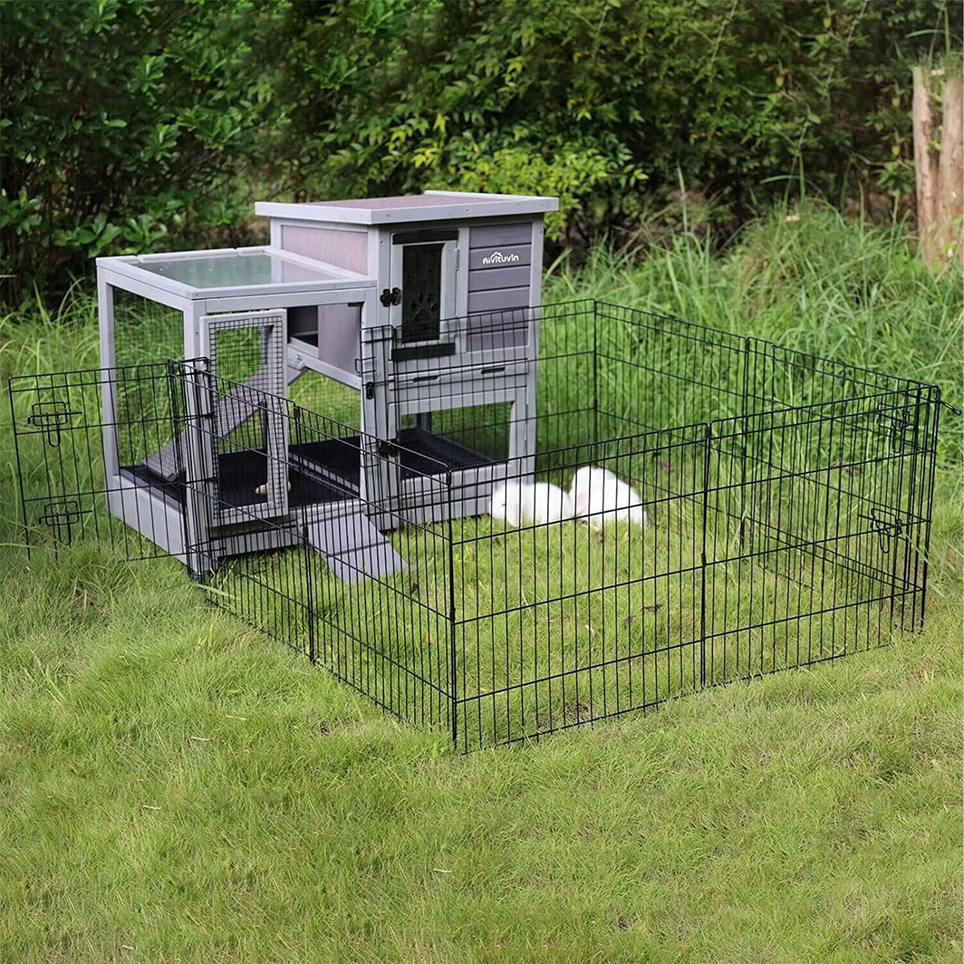 MEDEHOO Pet Playpen, Small Animal Playpen for Rabbits Hamsters Guinea Pigs Cage Exercise Pen and Enclosure Waterproof