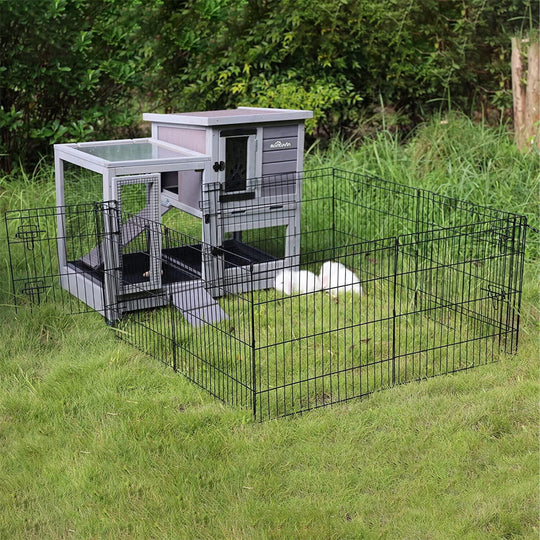 MEDEHOO Pet Playpen, Small Animal Playpen for Rabbits Hamsters Guinea Pigs Cage Exercise Pen and Enclosure Waterproof