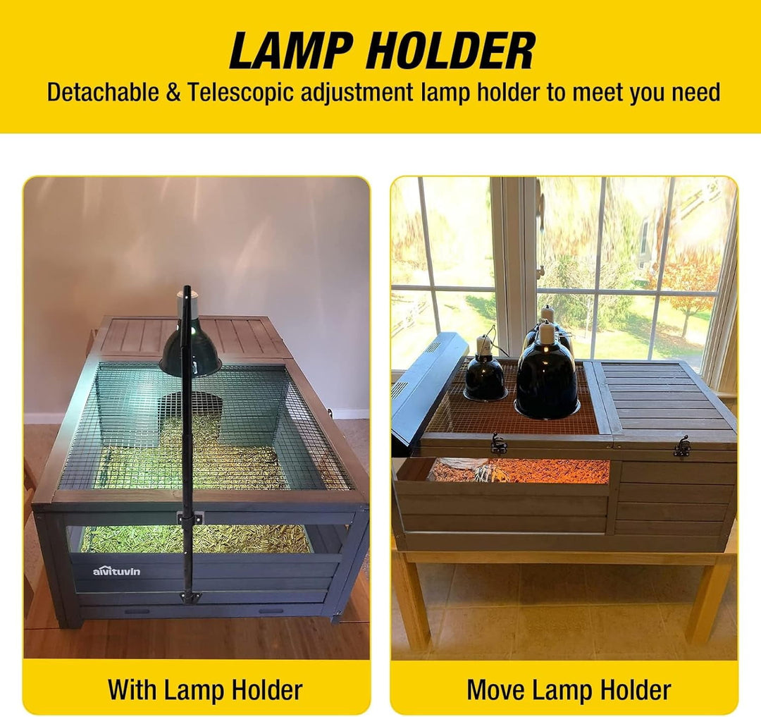 MEDEHOO Tortoise House Wooden Tortoise Enclosures, Indoor Tortoise Habitat Outdoor Reptile Cage -Upgrade Version