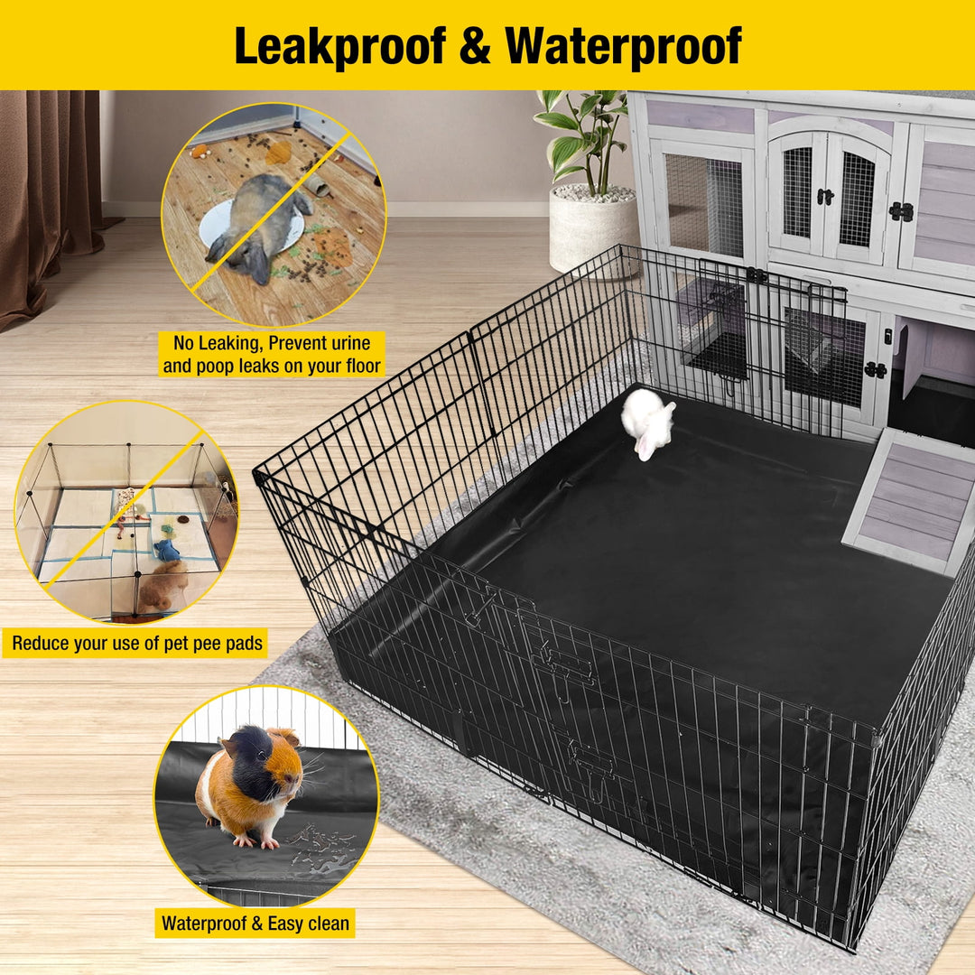 MEDEHOO Pet Playpen Rabbit Hutch Bunny Cage Extension, Indoor Small Animal Playpen Enclosure, Waterproof