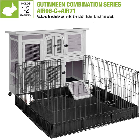 MEDEHOO 47" Rabbit Hutch Indoor Outdoor Bunny Cage on Wheel Bunny House with Tray
