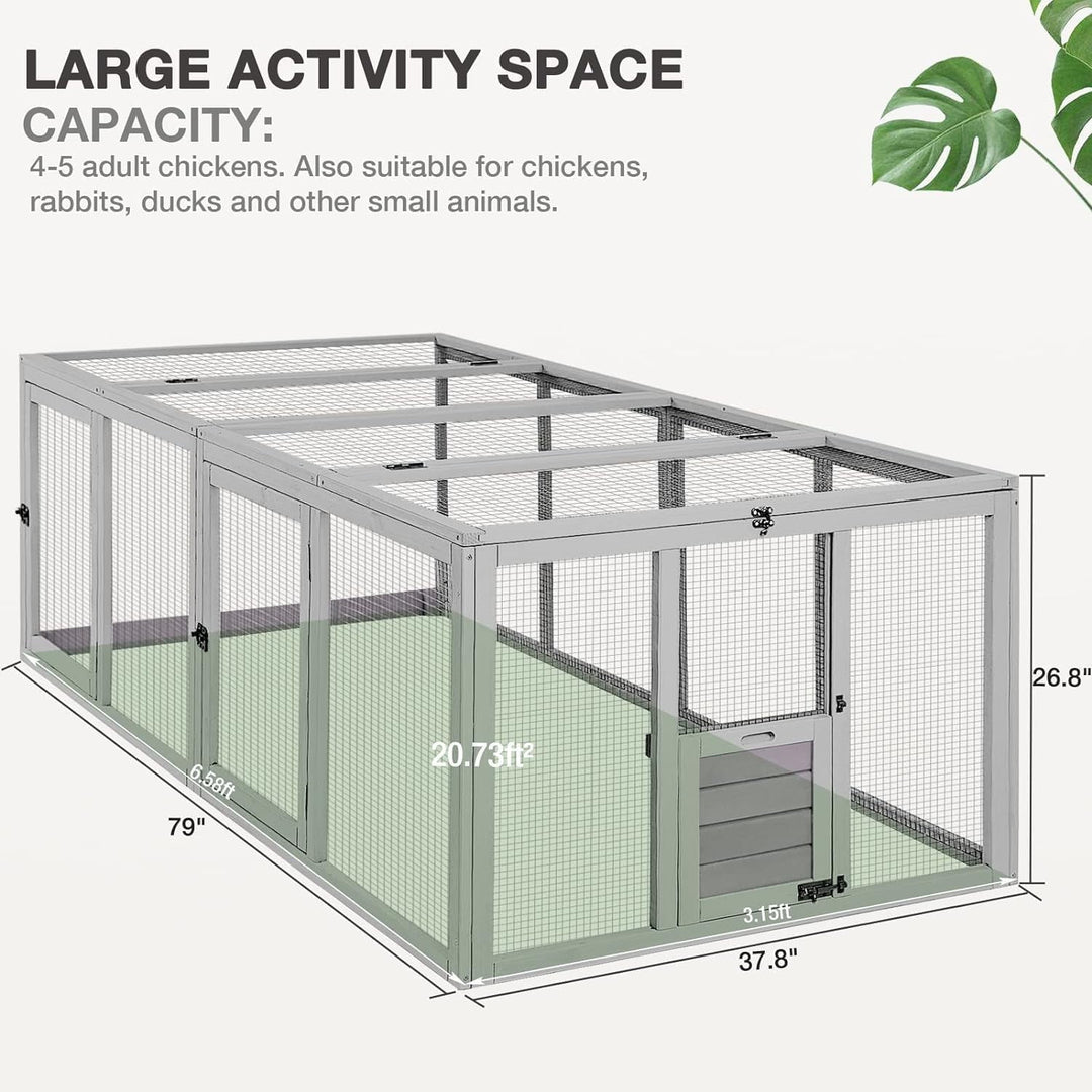 MEDEHOO Large Chicken Coop Run Extension-Durable Chicken Enclosure for Chicks, Ducks, Rabbits(20.73 Ft²) AIR60-WM2-67