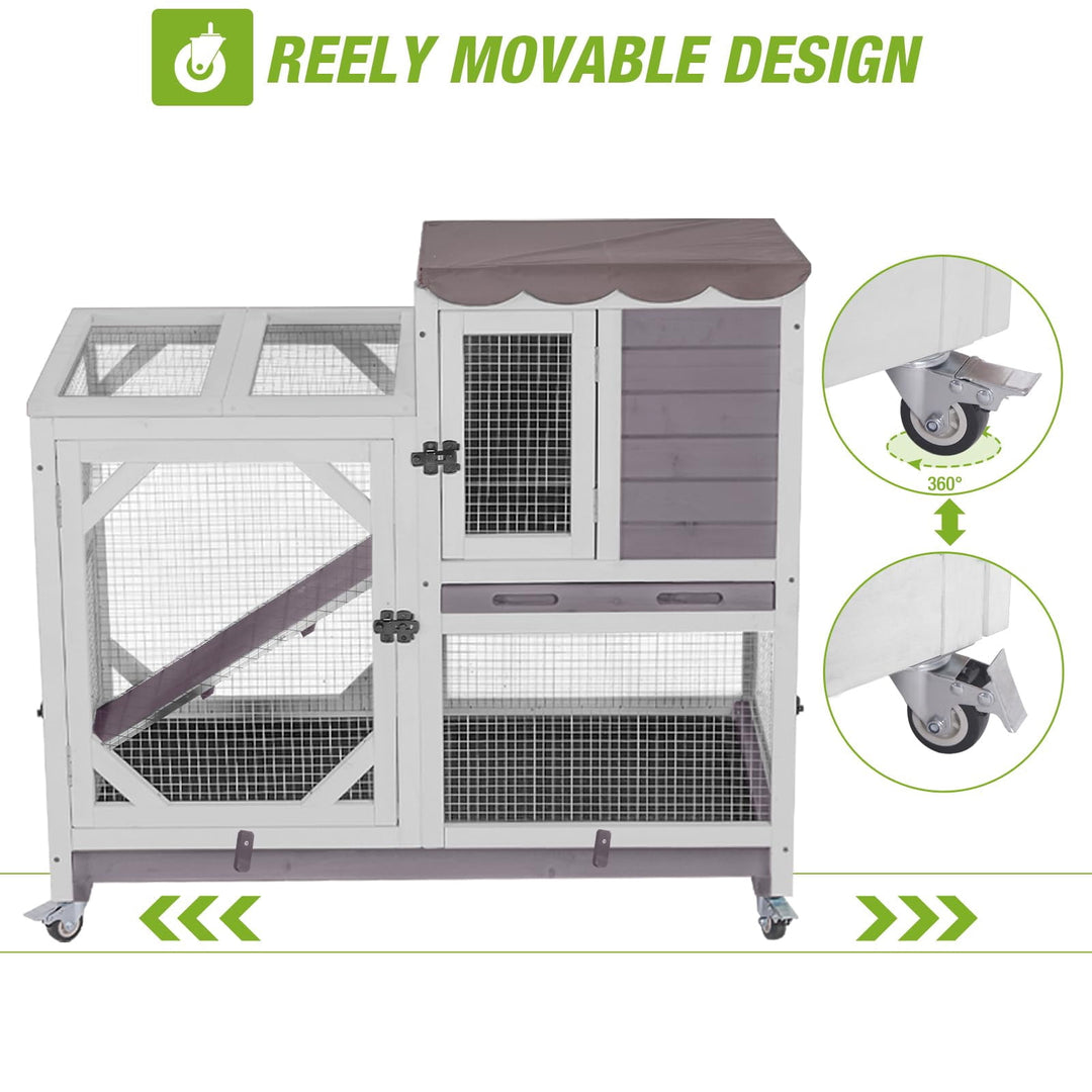 AIR7013-C/L-SF  2-Story Rabbit Hutch with Wheels