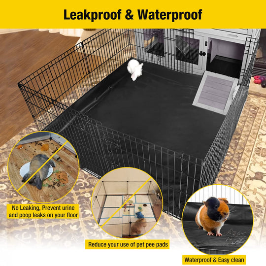 MEDEHOO Pet Playpen, Small Animal Playpen for Rabbits Hamsters Guinea Pigs Cage Exercise Pen and Enclosure Waterproof