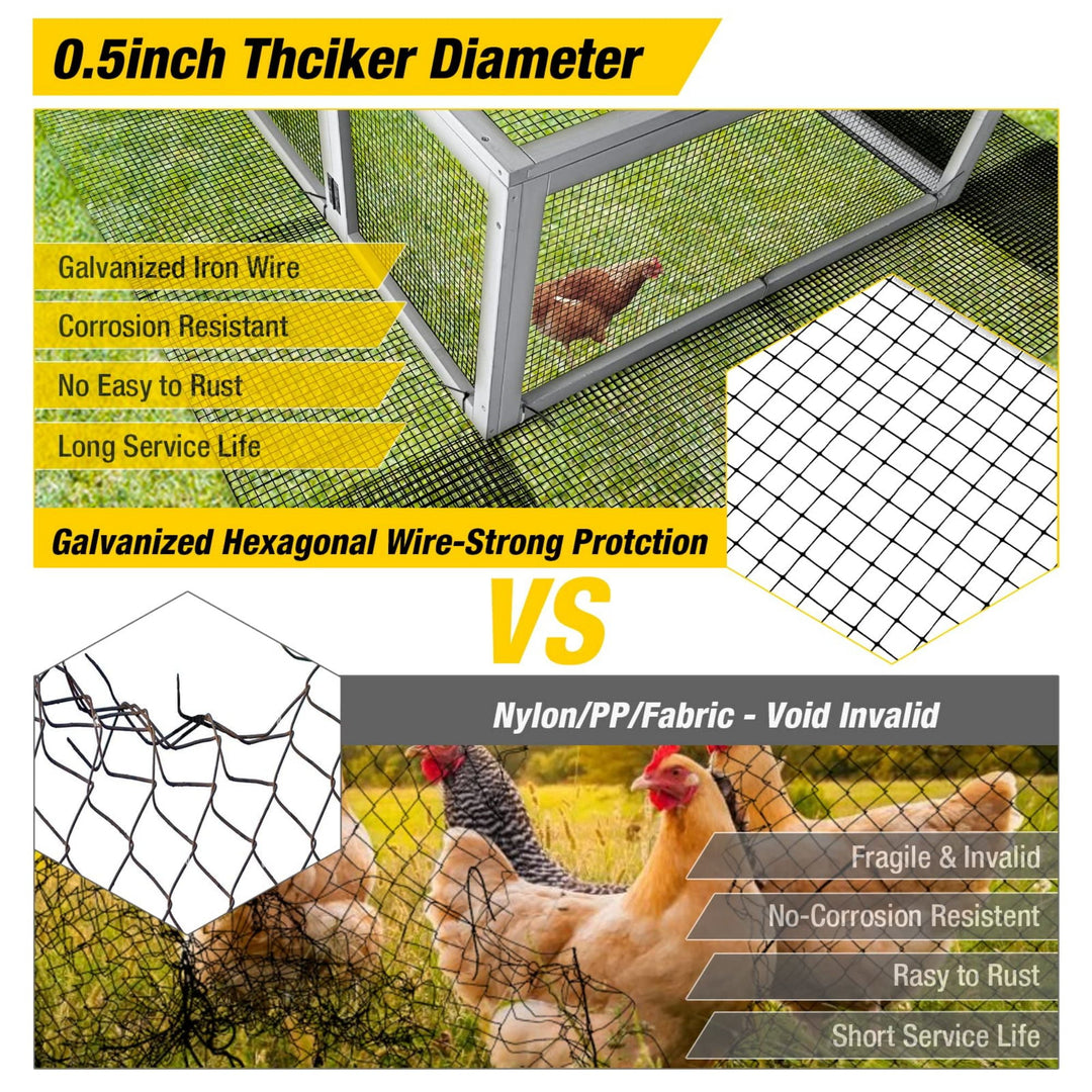 MEDEHOO Chicken Wire Chicken Fence Chicken Wire Mesh Netting Animal Barrier