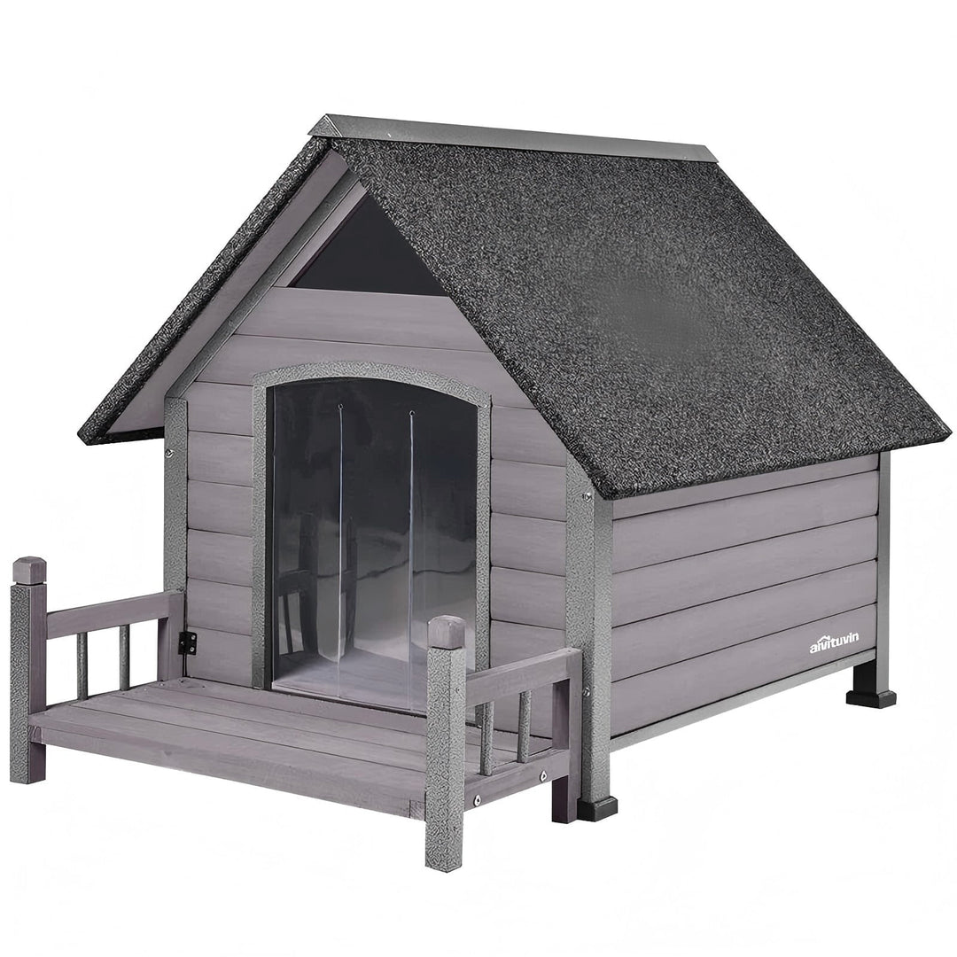 MEDEHOO Outdoor Dog House, Puppy Shelter, Anti-Bite Design for Medium Dogs with Porch
