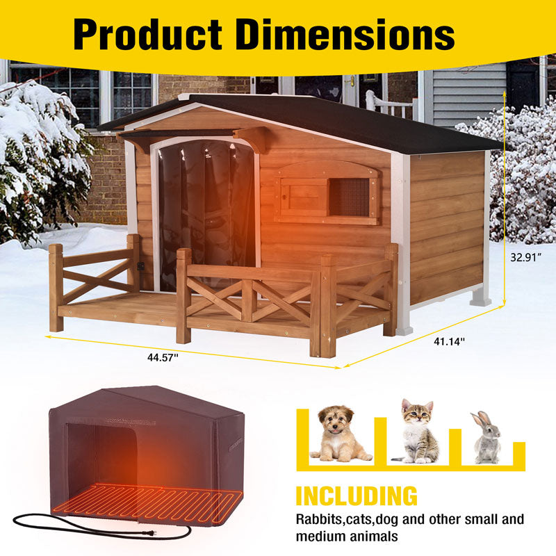 Aivituvin-AIR7024-IN-HP Outdoor Heated Dog House |Metal Frame