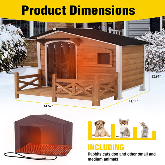 Aivituvin-AIR7024-IN-HP Outdoor Heated Dog House |Metal Frame