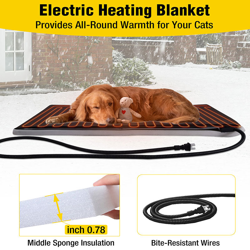 Aivituvin-AIR7024-IN-HP 44.6"L/60.4"L Outdoor Heated Dog House |Metal Frame