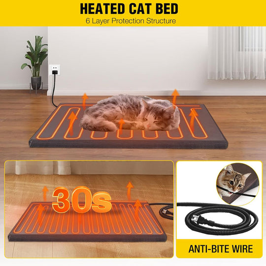 Aivituvin-AIR12-IN-HP Outdoor Heated Wooden Cat House with Heating Pad | Insulation Liner