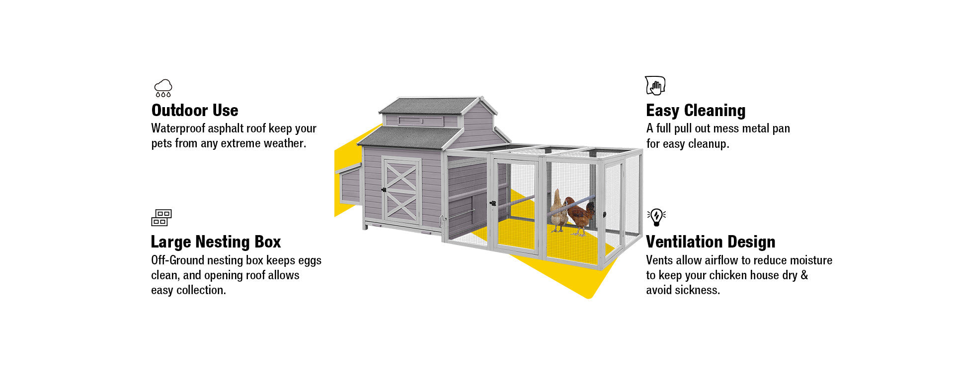 Aivituvin Large Duck Coop Chicken Coop for 810 Hens