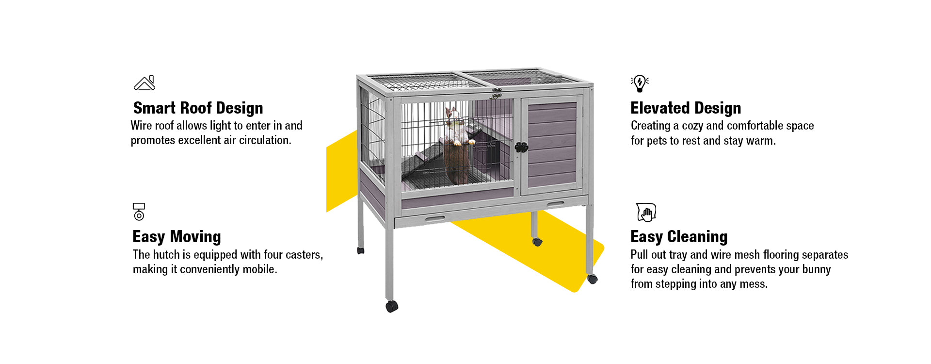 Aivituvin-AIR53 Small Rabbit Hutch with Pull Out Tray (Inner