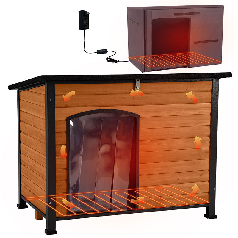 Aivituvin-AIR76-M-IN-HP 43.3"L Heated Outdoor Dog House| Heating Pad| Metal Frame