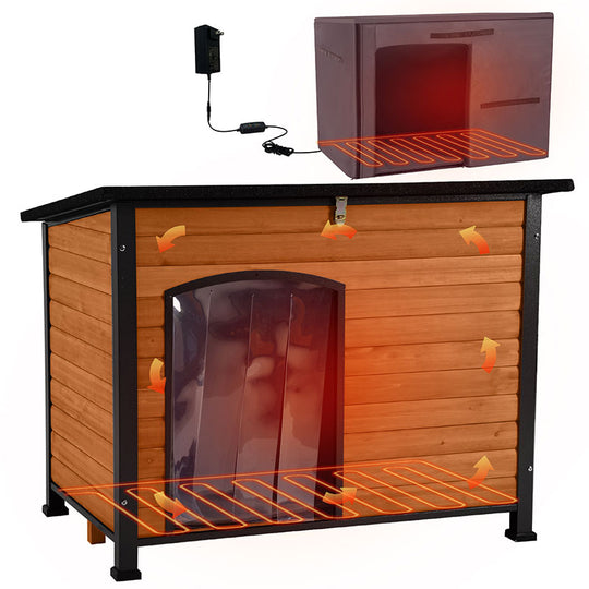 Aivituvin-AIR76-M-IN-HP 43.3"L Heated Outdoor Dog House| Heating Pad| Metal Frame