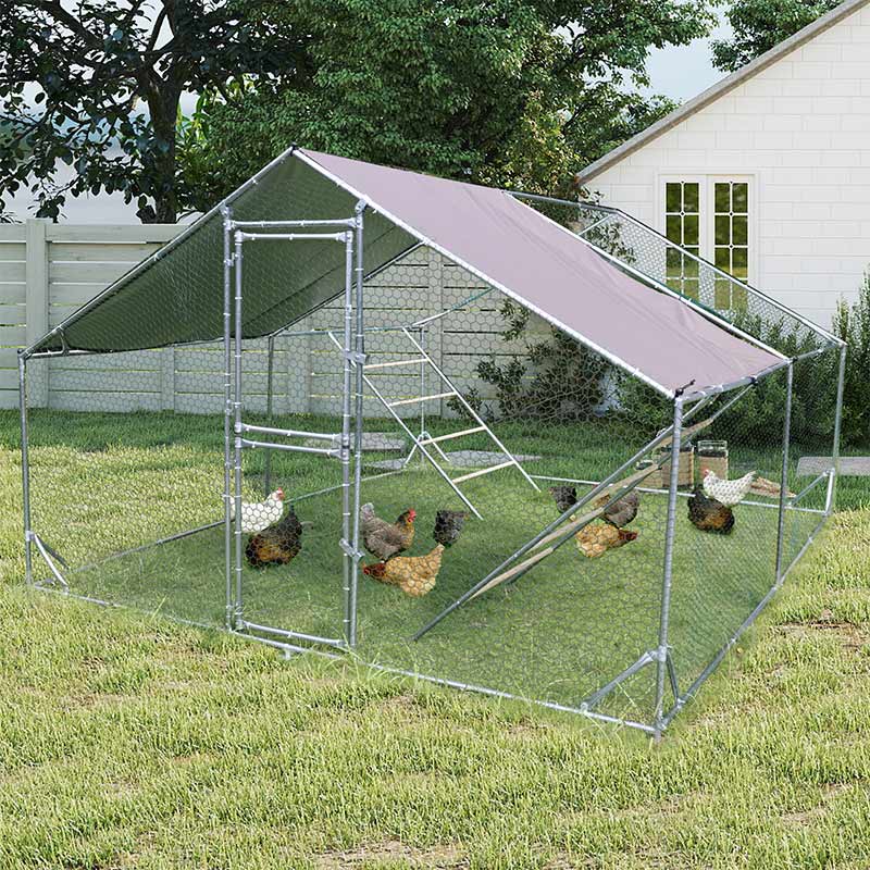 Aivituvin Wooden Chicken Tractor AIR97, Extra-Large Chicken Coop for 8-10 Chickens