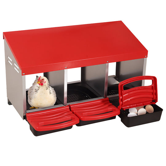 Aivituvin-AIR7036 Chicken Nesting Box | Roll-Away Egg Tray, 3 Compartments