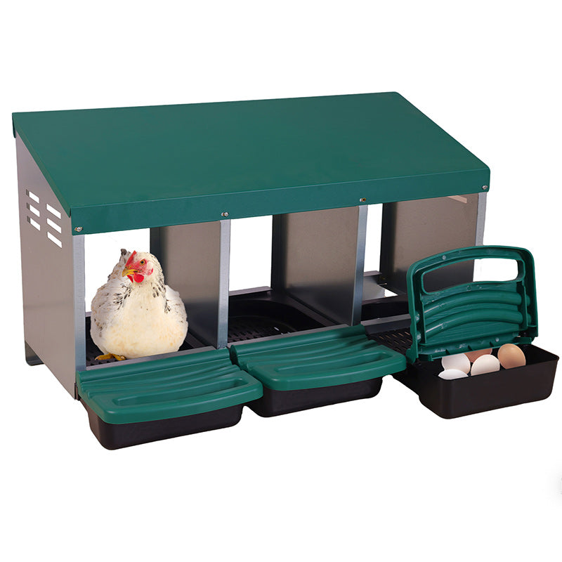 Aivituvin-AIR7036 Chicken Nesting Box | Roll-Away Egg Tray, 3 Compartments