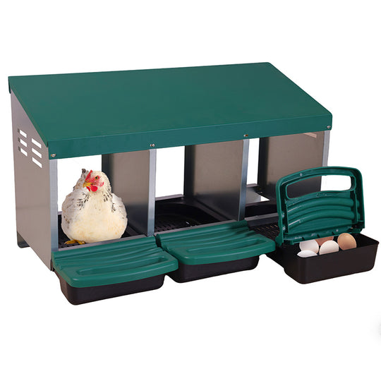 Aivituvin-AIR7036 Chicken Nesting Box | Roll-Away Egg Tray, 3 Compartments
