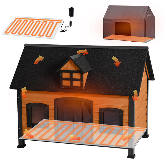 Aivituvin-AIR90-IN-HP Heated Outdoor Insulated Dog House| Heating Pad Inside