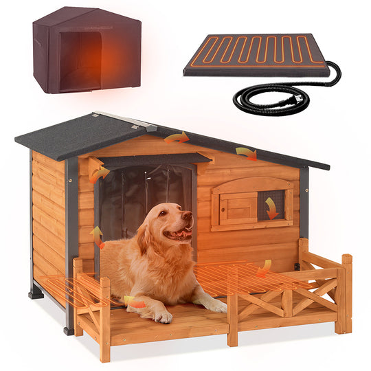 Aivituvin-AIR7024-IN-HP Outdoor Heated Dog House |Metal Frame
